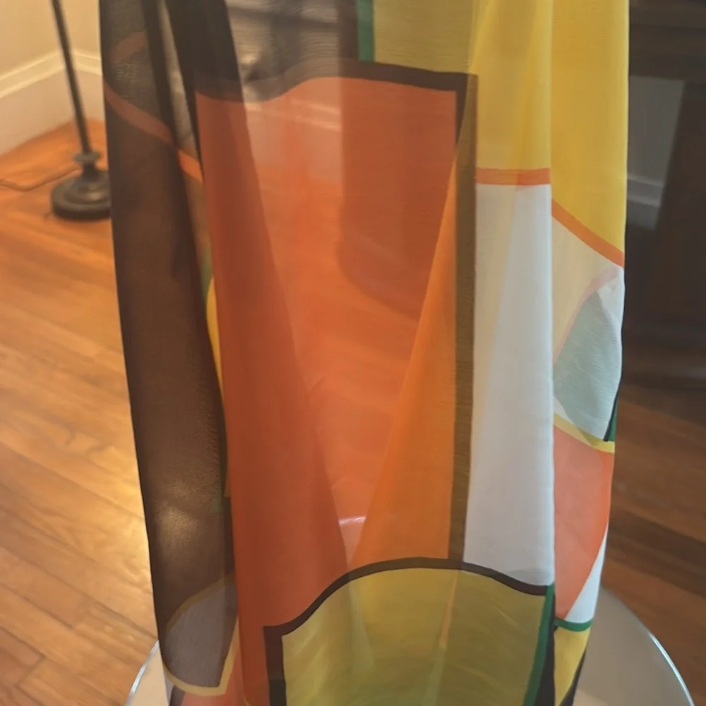 Colorful Geometric Scarf long wrap retro natural colorful